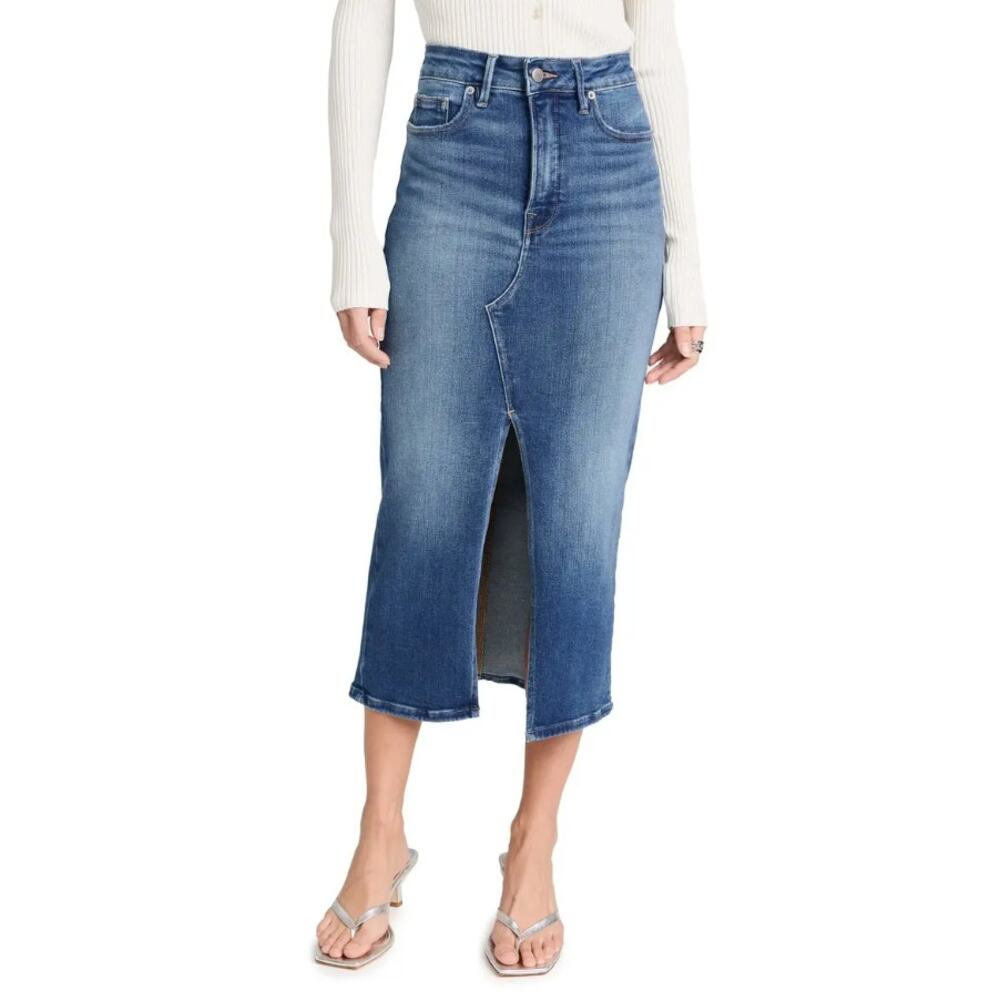 Good American Slit Front Midi Skirt BLUE691 10 / 30